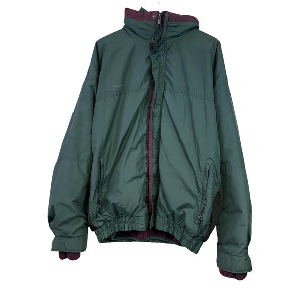 Columbia Bugaboo Vintage Coat Jacket Green Purple XXL Tall Zip Up 80s 90s - Picture 1 of 11